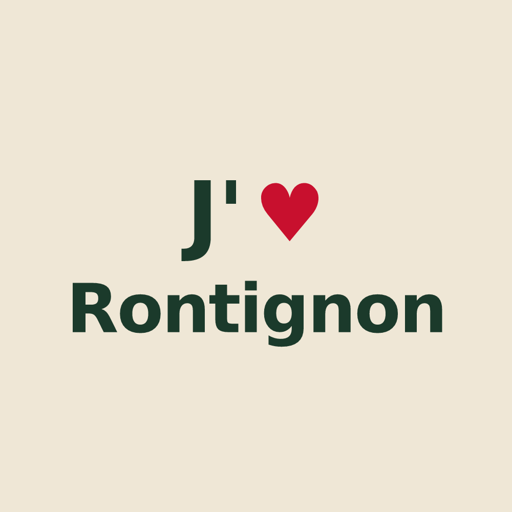 Tote bag personnalisé Rontignon — design « J'aime Rontignon » imprimé sur le tote bag