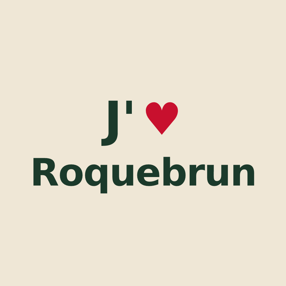 Tote bag personnalisé Roquebrun — design J'aime Roquebrun