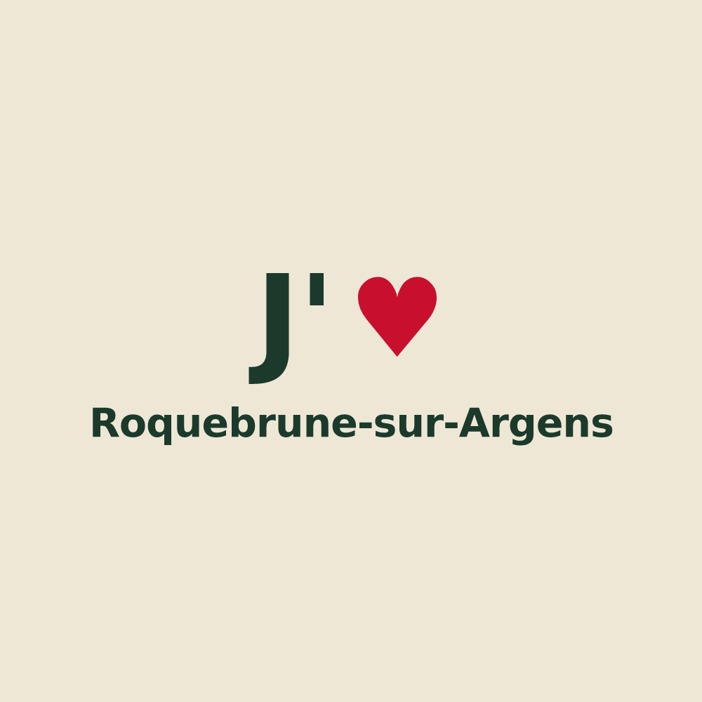 Tote bag personnalisé Roquebrune-sur-Argens — design J'aime Roquebrune-sur-Argens