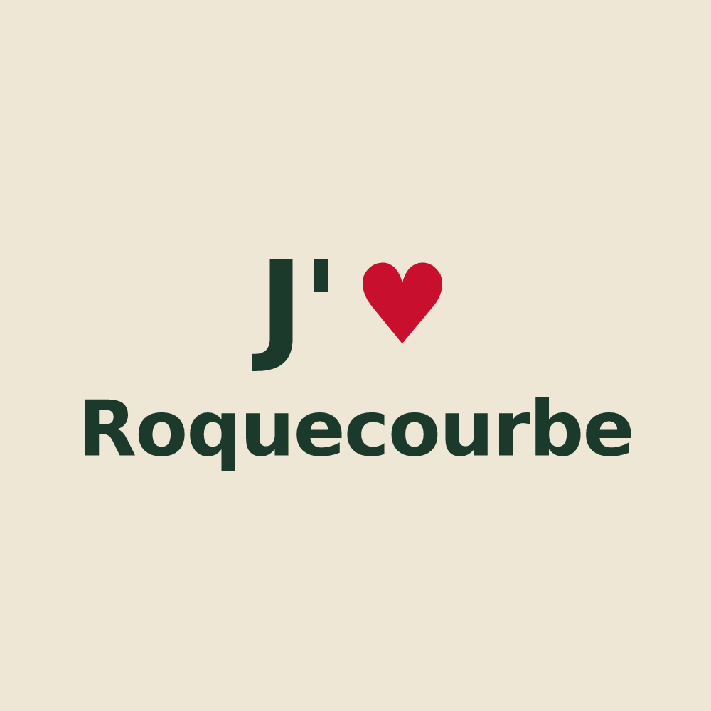Tote bag personnalisé Roquecourbe — design J'aime Roquecourbe