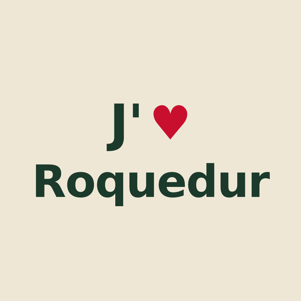 Tote bag personnalisé Roquedur — design J'aime Roquedur
