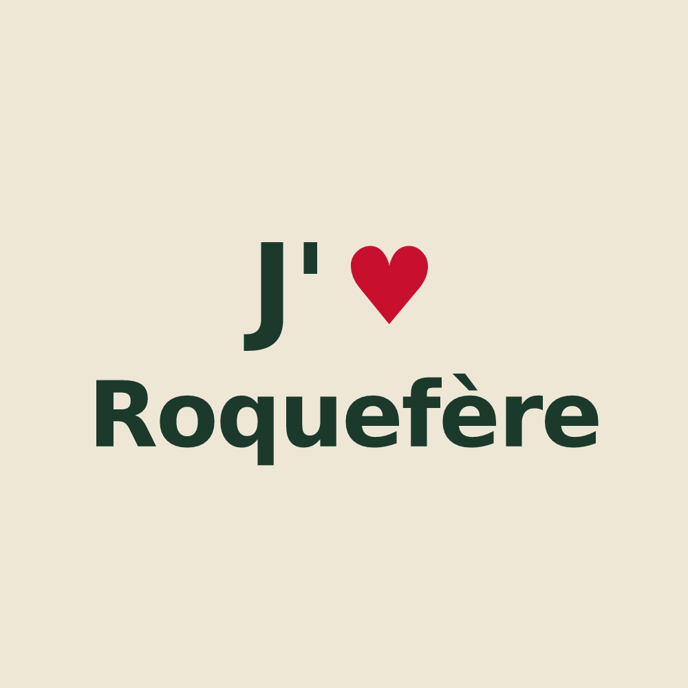 Tote bag personnalisé Roquefère — design J'aime Roquefère