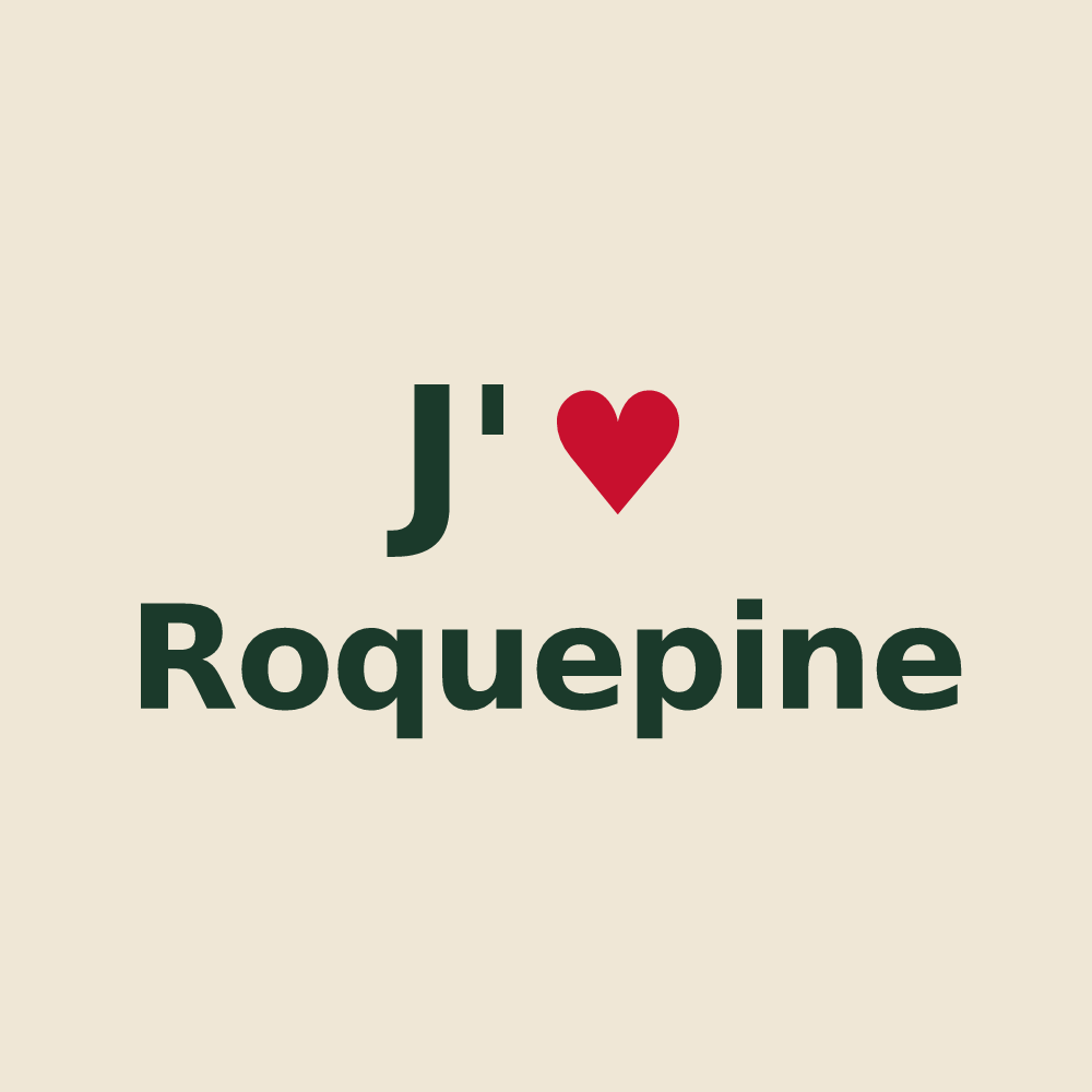 Tote bag personnalisé Roquepine — design J'aime Roquepine