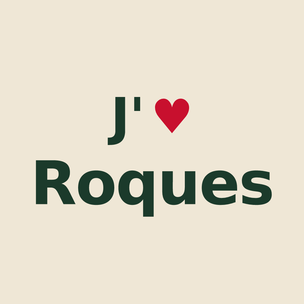 Tote bag personnalisé Roques — design J'aime Roques