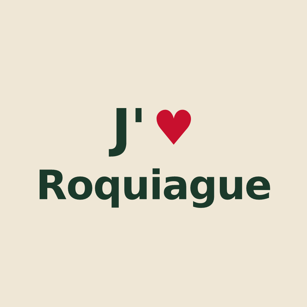 Tote bag personnalisé Roquiague — design J'aime Roquiague