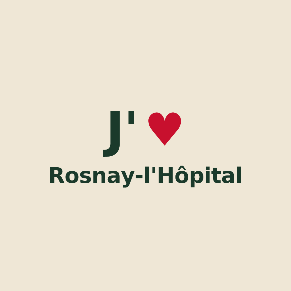 Tote bag personnalisé Rosnay-l'Hôpital — design J'aime Rosnay-l'Hôpital