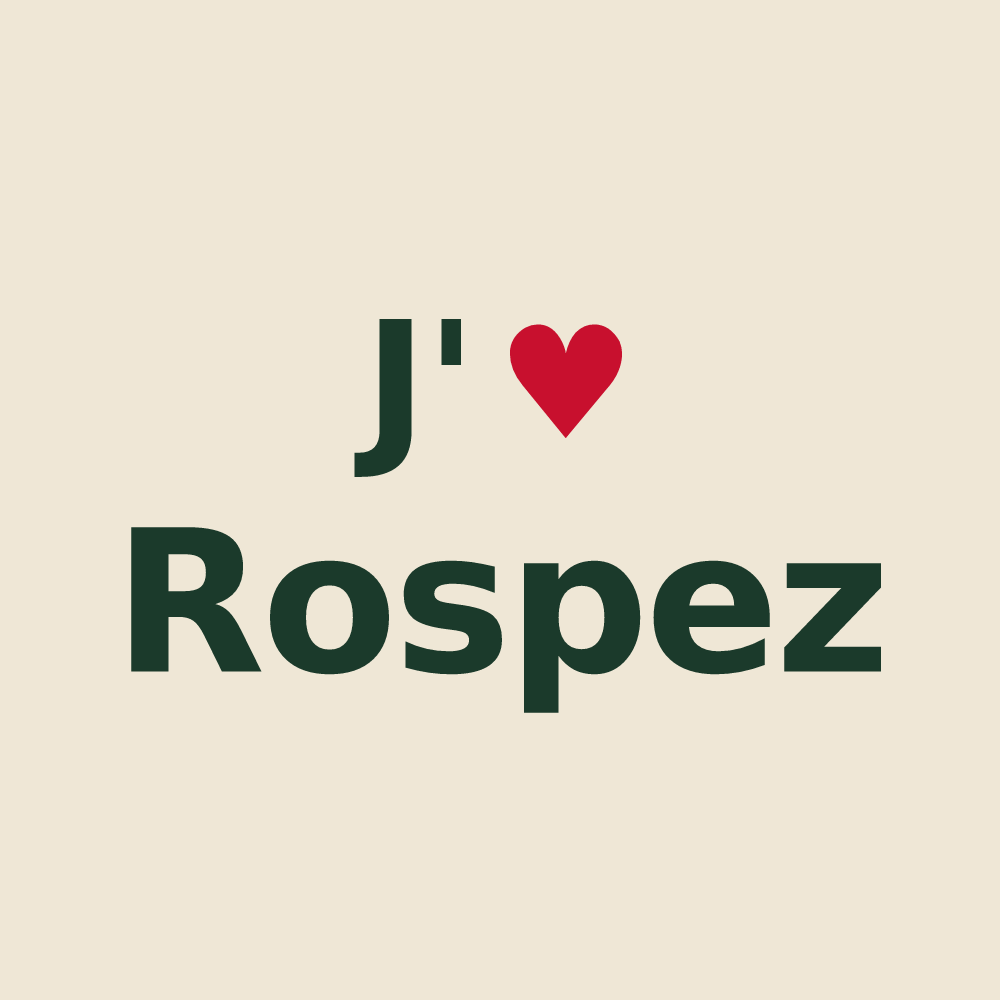 Tote bag personnalisé Rospez — design J'aime Rospez