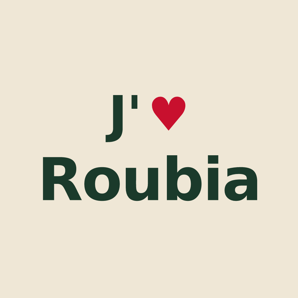 Tote bag personnalisé Roubia — design J'aime Roubia