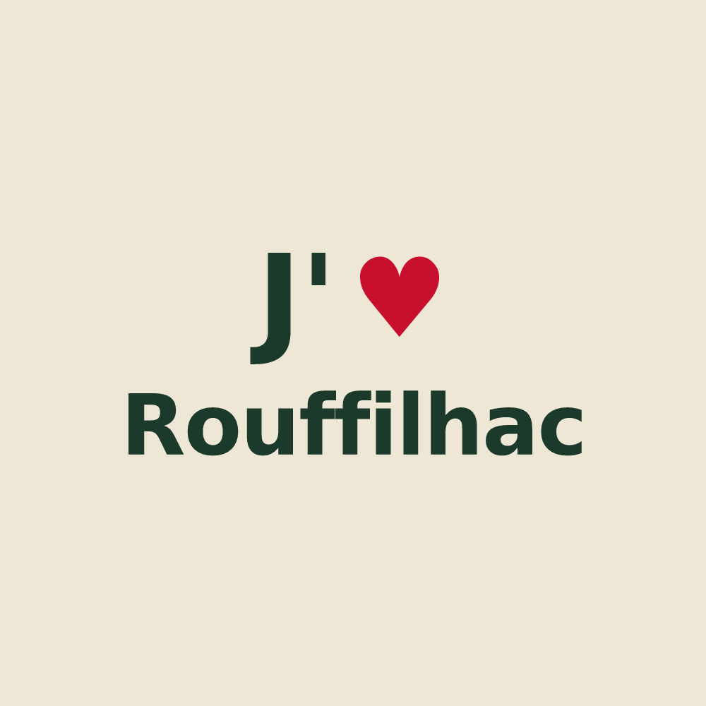 Tote bag personnalisé Rouffilhac — design J'aime Rouffilhac