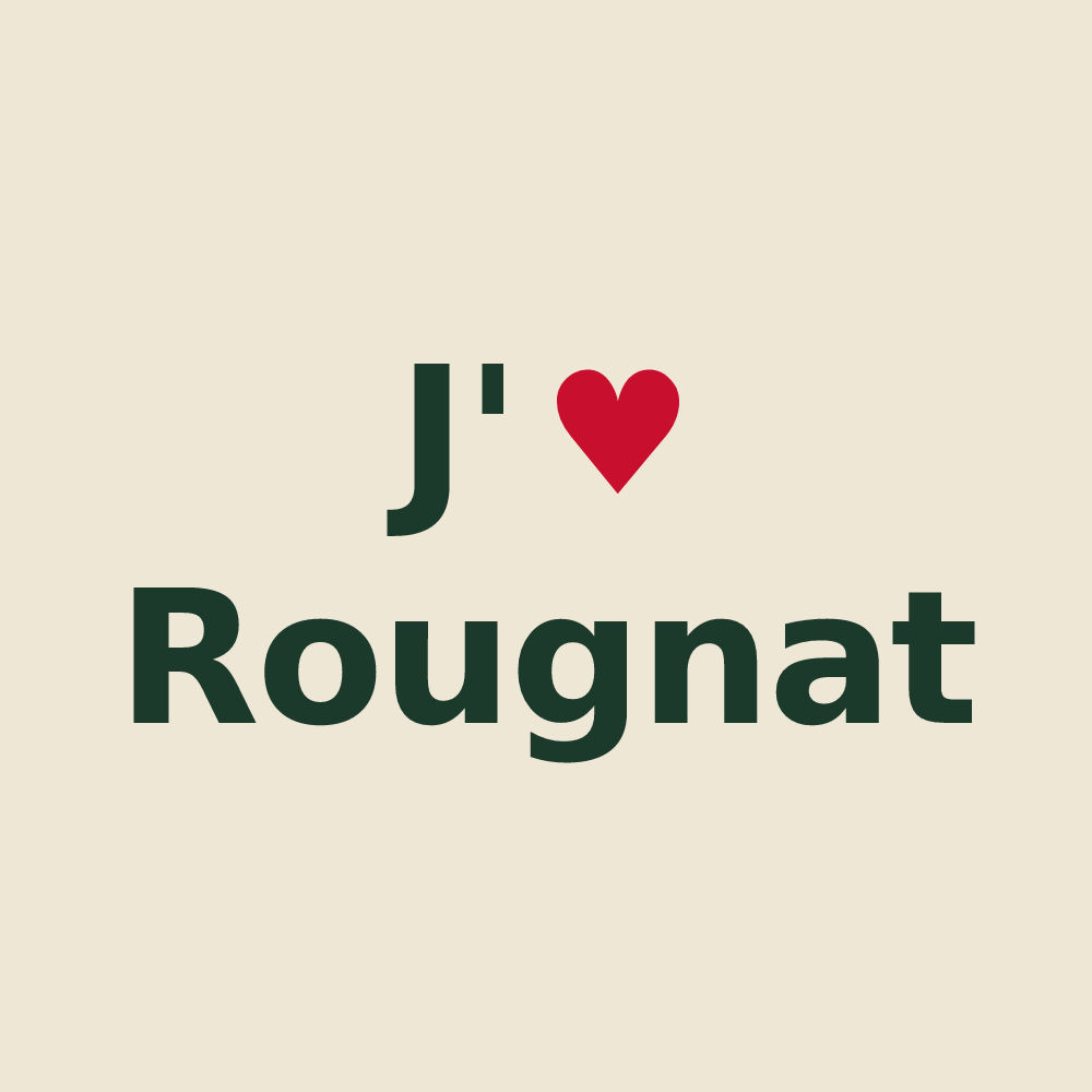 Tote bag personnalisé Rougnat — design J'aime Rougnat