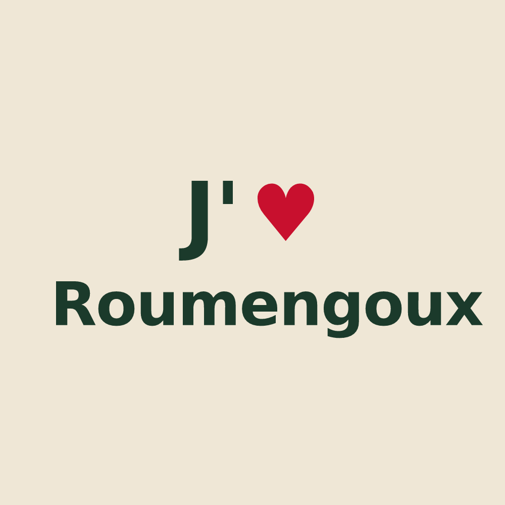 Tote bag personnalisé Roumengoux — design J'aime Roumengoux