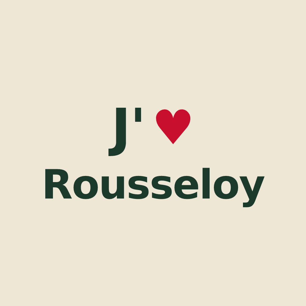 Tote bag personnalisé Rousseloy — design J'aime Rousseloy