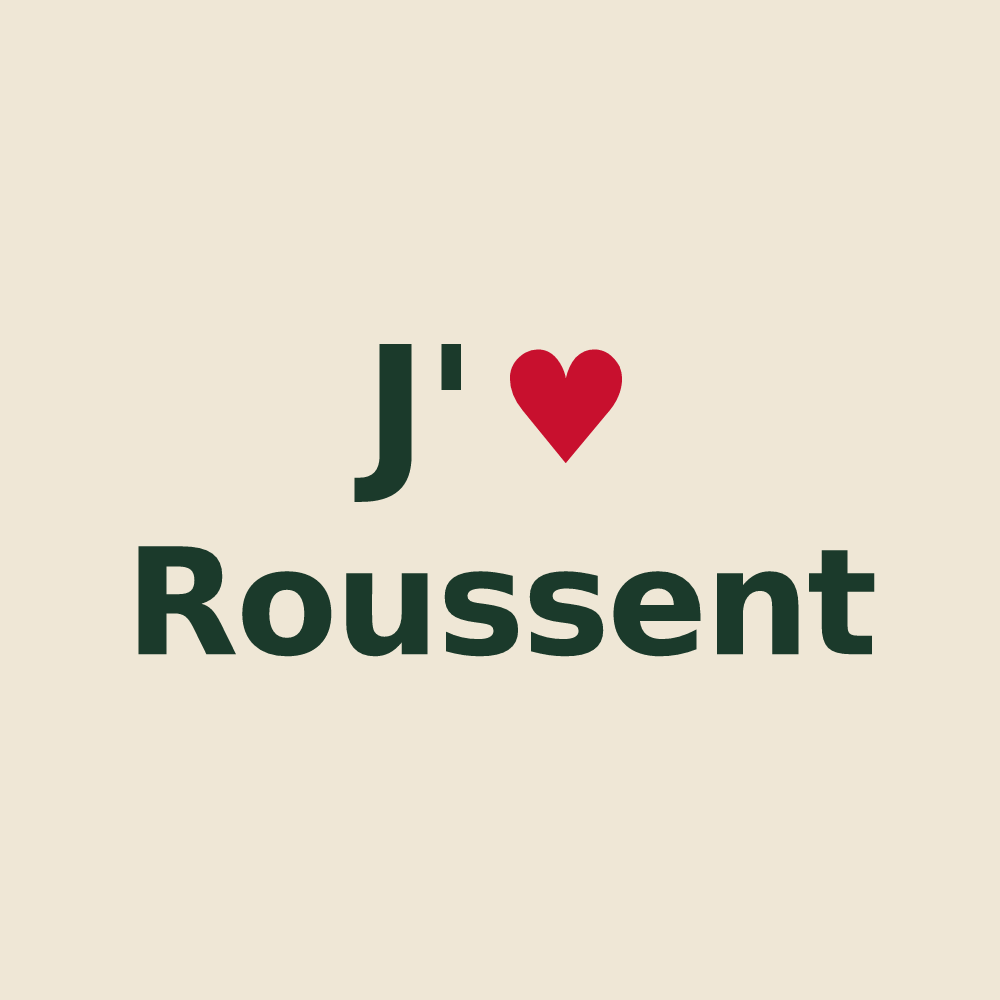 Tote bag personnalisé Roussent — design J'aime Roussent