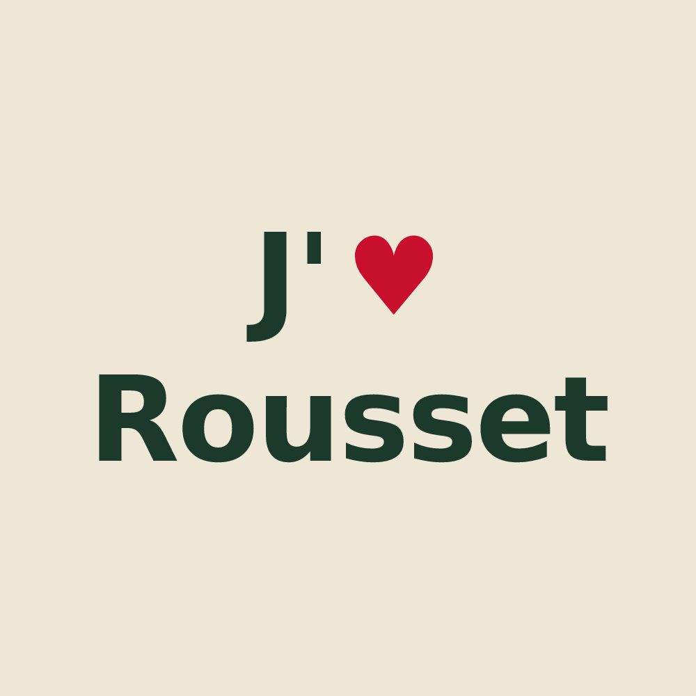 Tote bag personnalisé Rousset — design J'aime Rousset