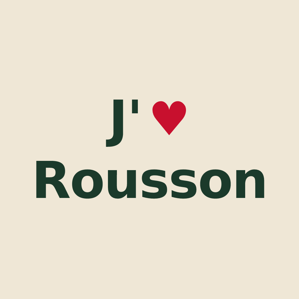Tote bag personnalisé Rousson — design J'aime Rousson