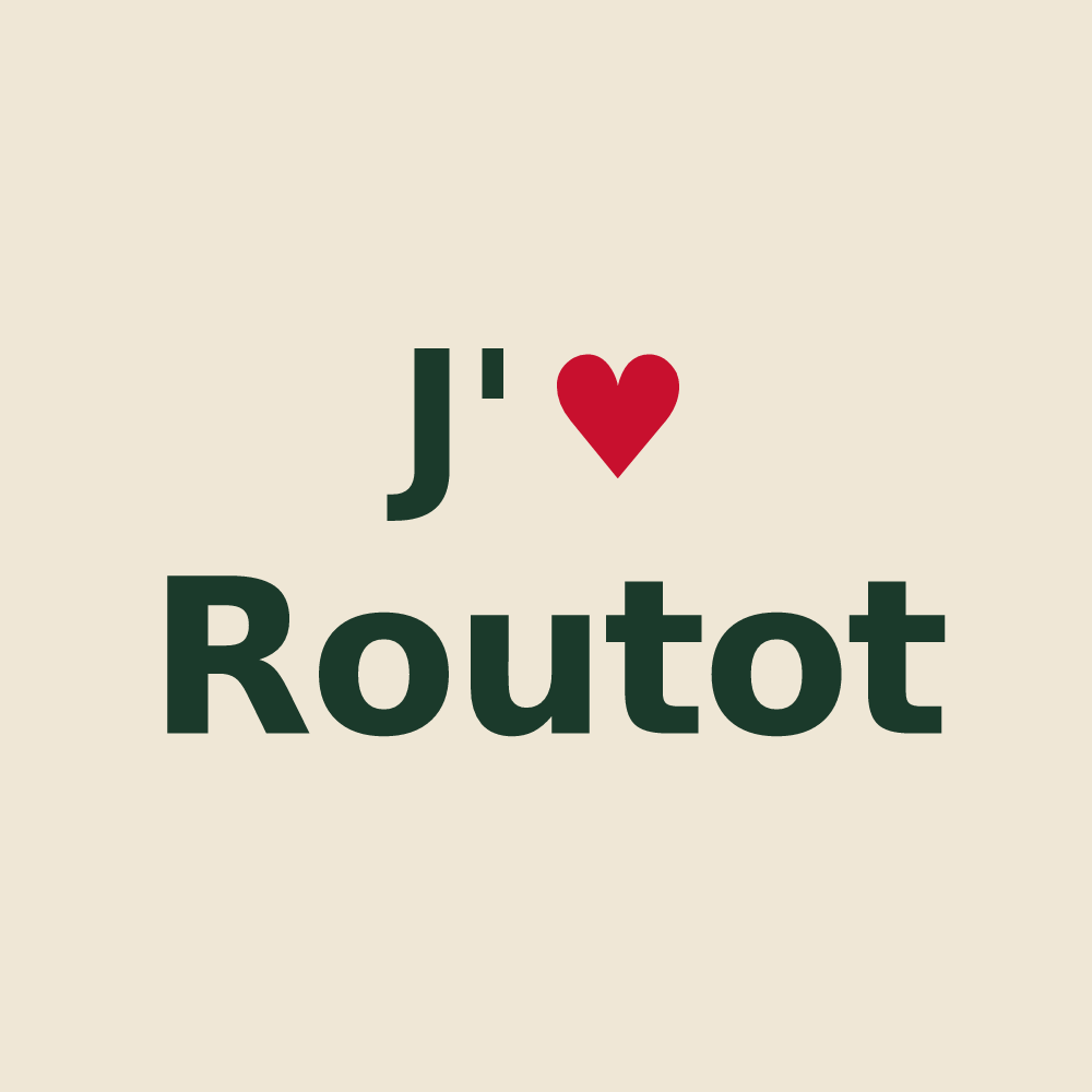 Tote bag personnalisé Routot — design J'aime Routot