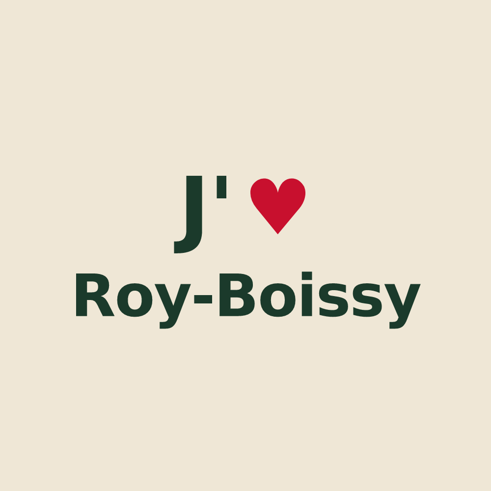 Tote bag personnalisé Roy-Boissy — design J'aime Roy-Boissy