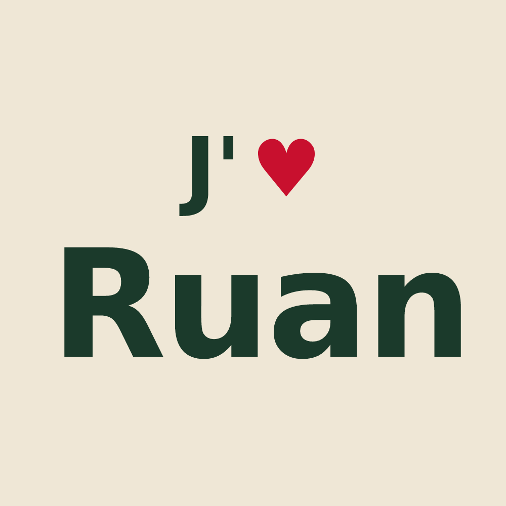 Tote bag personnalisé Ruan — design J'aime Ruan
