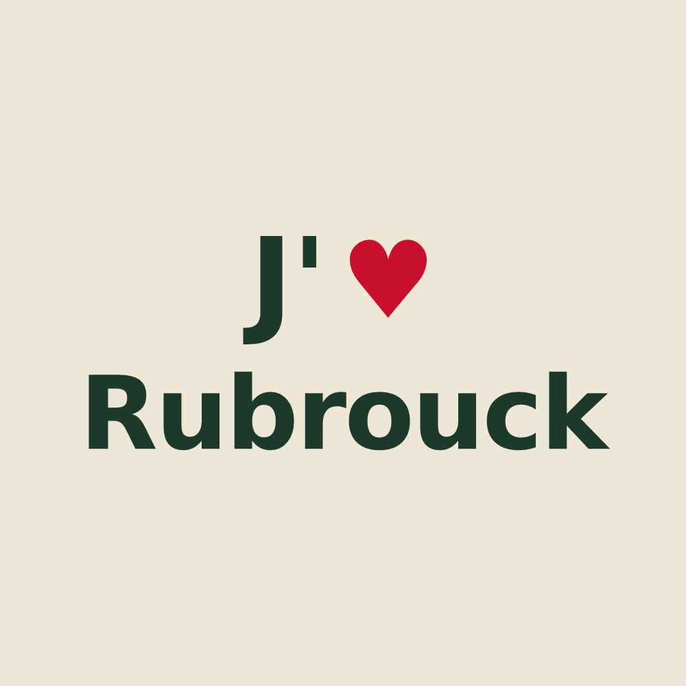 Tote bag personnalisé Rubrouck — design J'aime Rubrouck