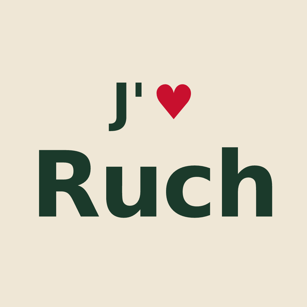 Tote bag personnalisé Ruch — design J'aime Ruch