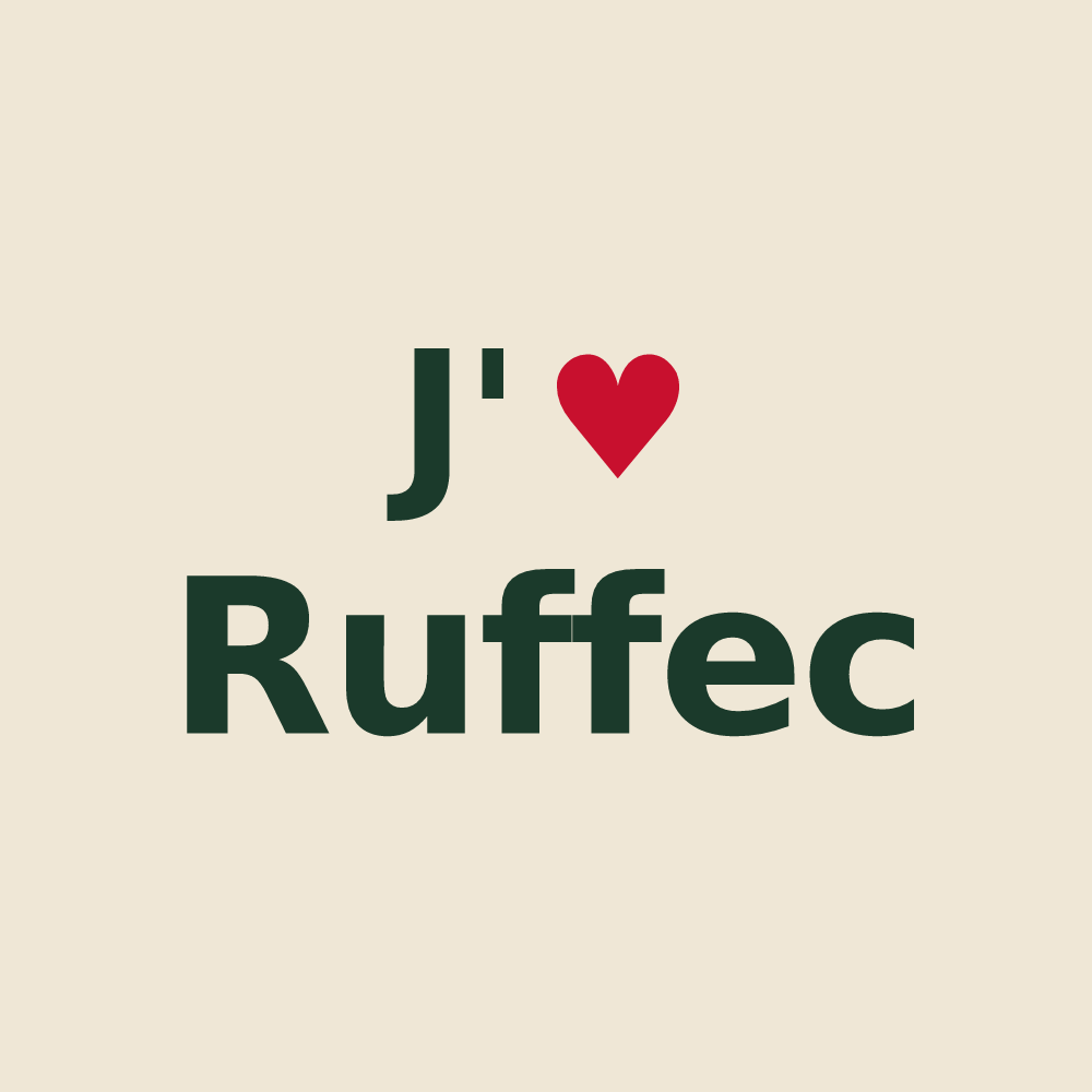 Tote bag personnalisé Ruffec — design J'aime Ruffec