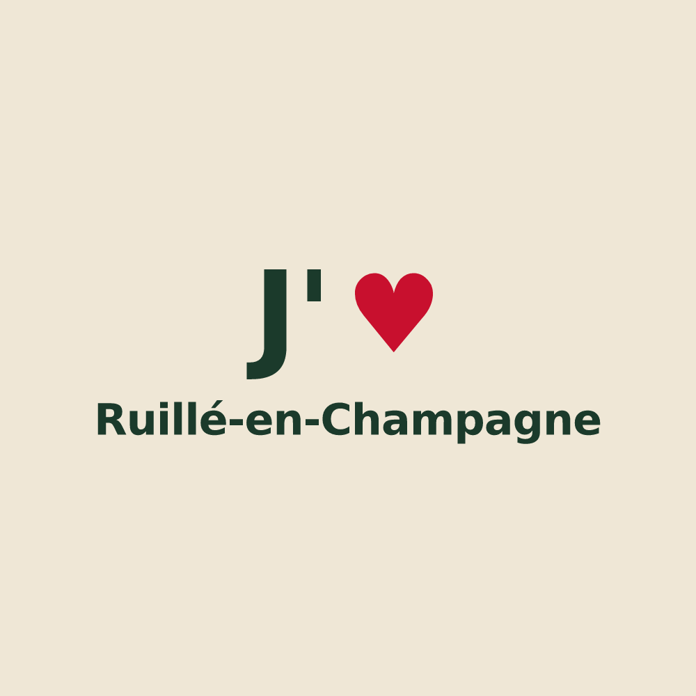 Tote bag personnalisé Ruillé-en-Champagne — design J'aime Ruillé-en-Champagne
