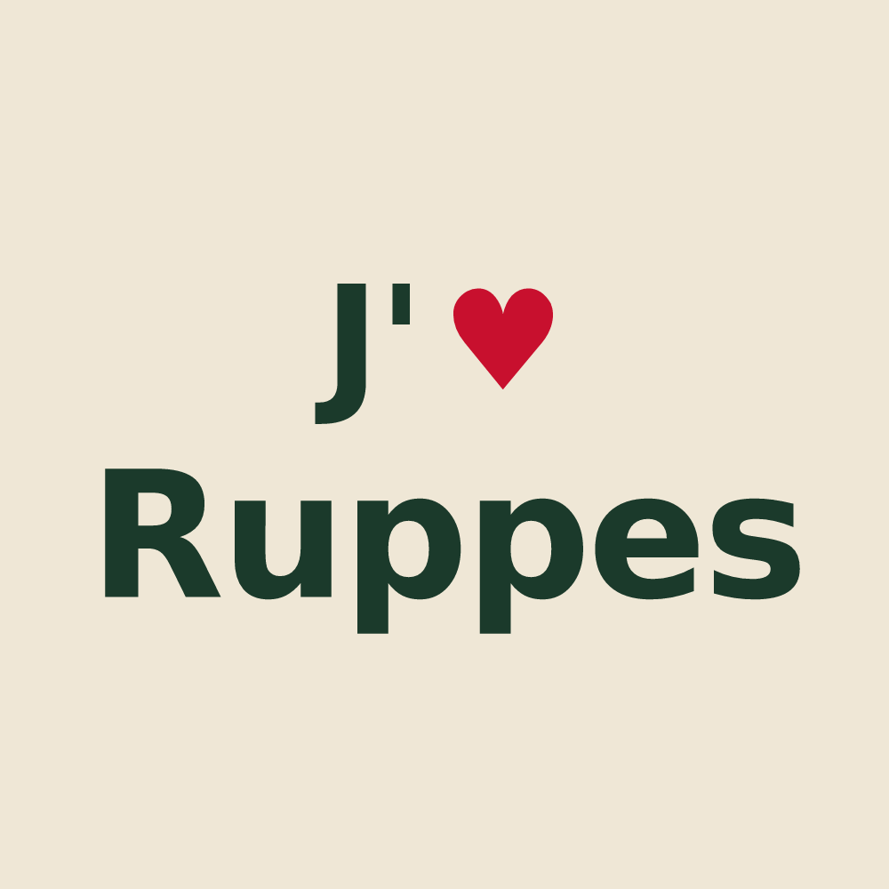 Tote bag personnalisé Ruppes — design J'aime Ruppes