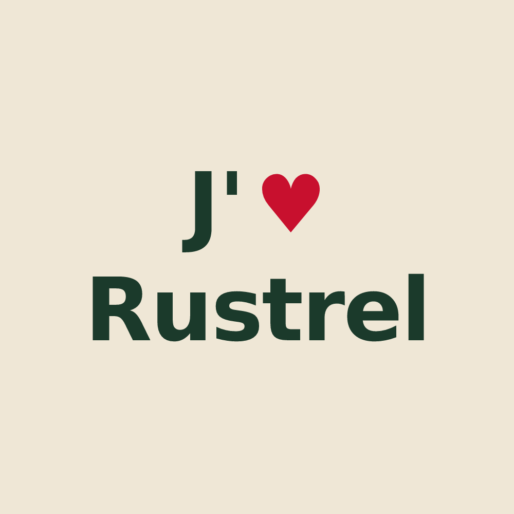 Tote bag personnalisé Rustrel — design « J'aime Rustrel » imprimé sur le tote bag