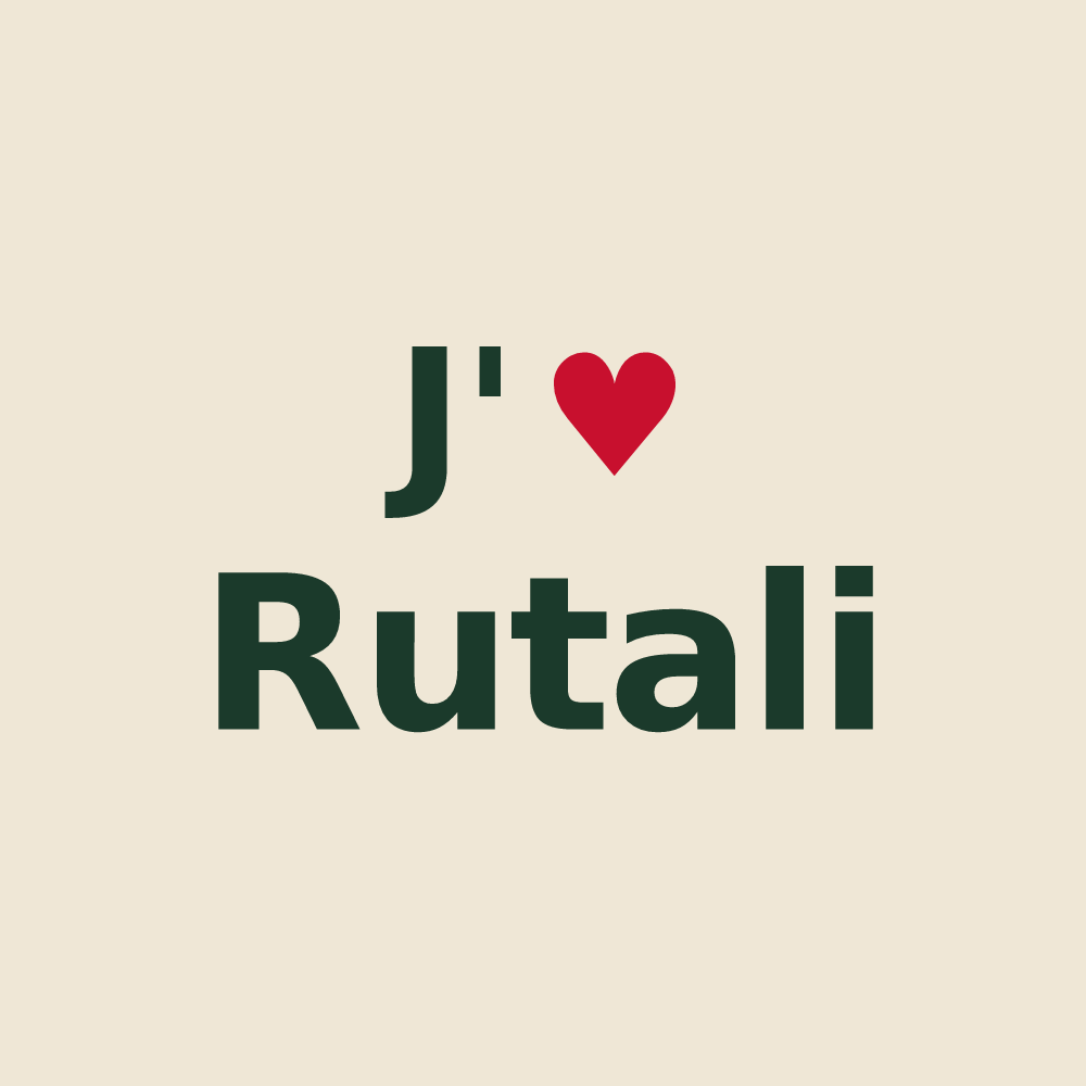 Tote bag personnalisé Rutali — design J'aime Rutali