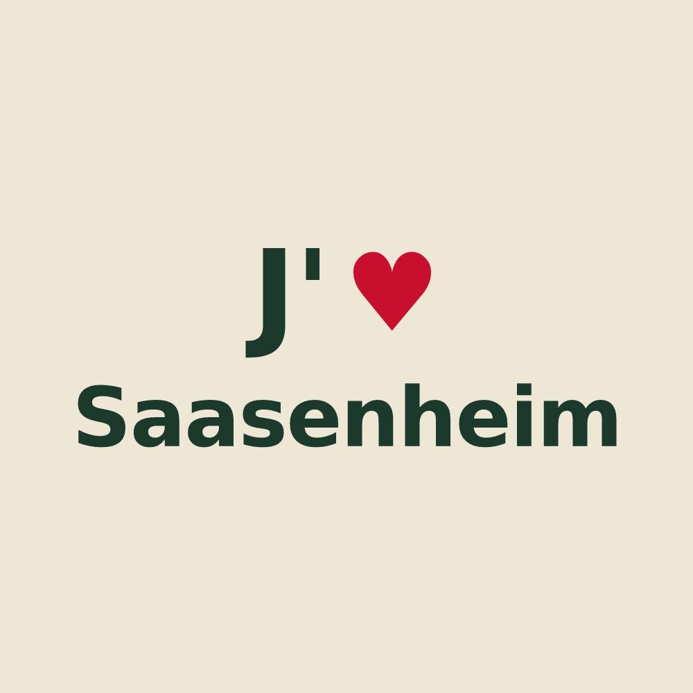 Tote bag personnalisé Saasenheim — design J'aime Saasenheim