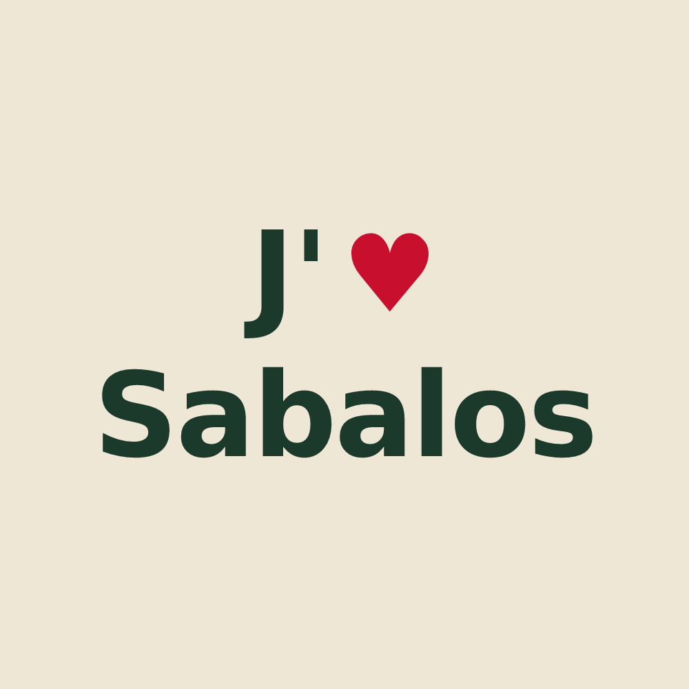 Tote bag personnalisé Sabalos — design J'aime Sabalos