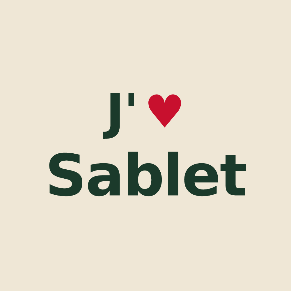 Tote bag personnalisé Sablet — design J'aime Sablet