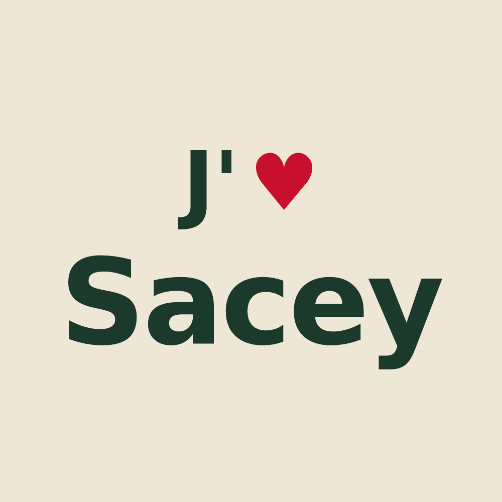 Tote bag personnalisé Sacey — design J'aime Sacey