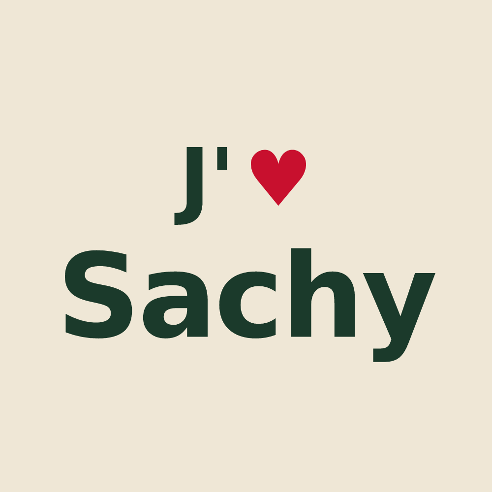 Tote bag personnalisé Sachy — design J'aime Sachy