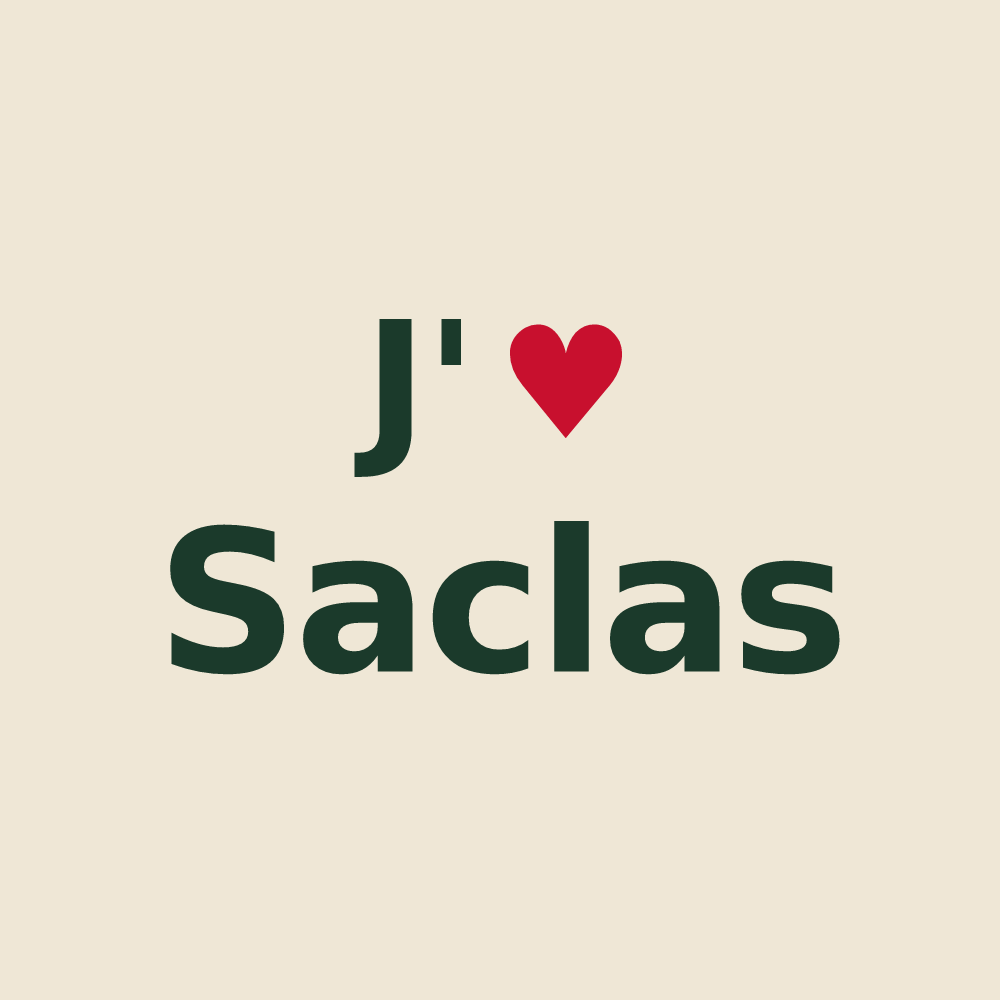 Tote bag personnalisé Saclas — design J'aime Saclas