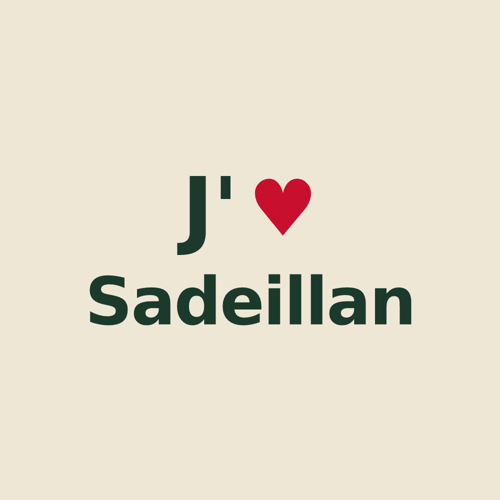 Tote bag personnalisé Sadeillan — design J'aime Sadeillan