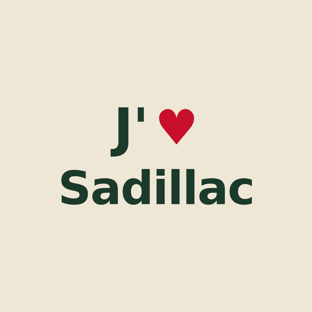 Tote bag personnalisé Sadillac — design J'aime Sadillac