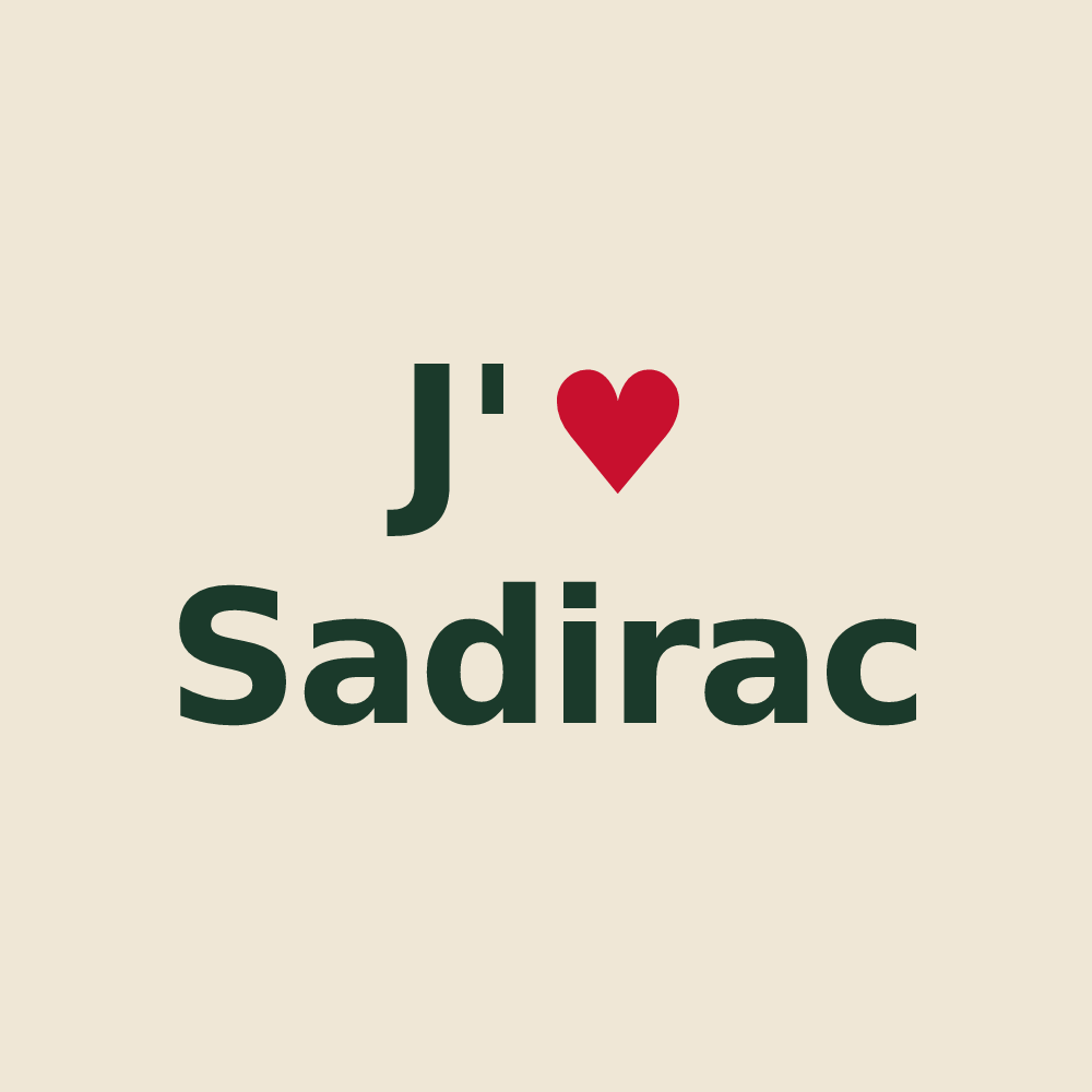 Tote bag personnalisé Sadirac — design J'aime Sadirac