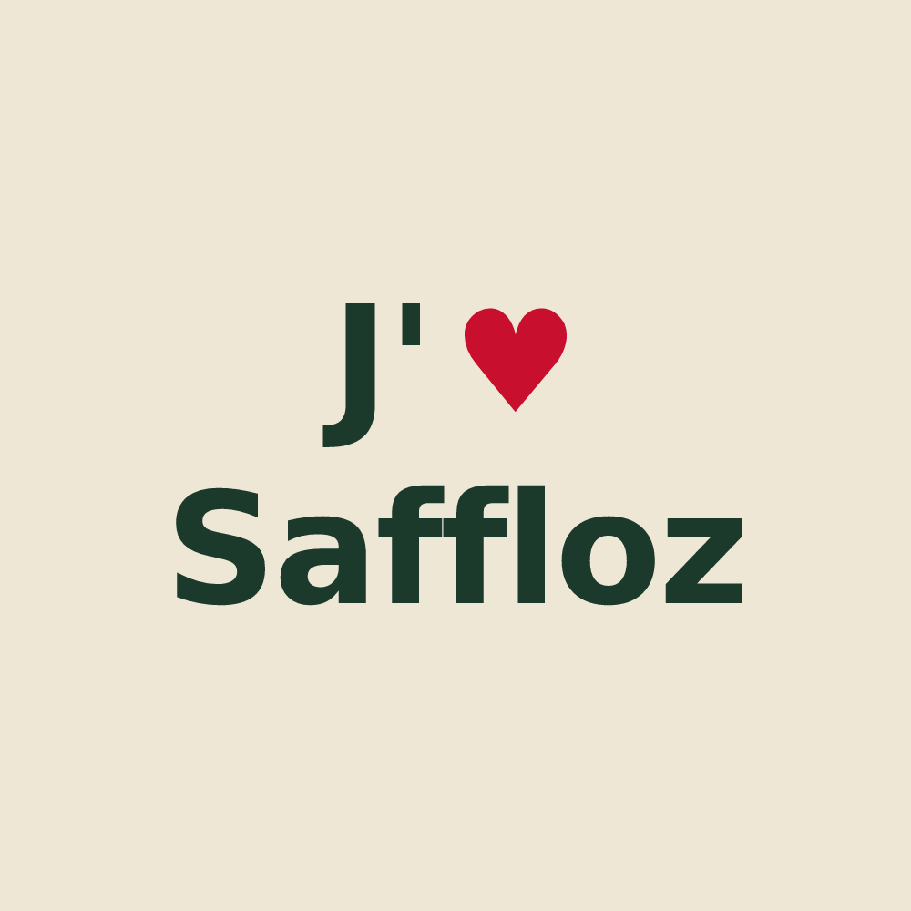 Tote bag personnalisé Saffloz — design J'aime Saffloz