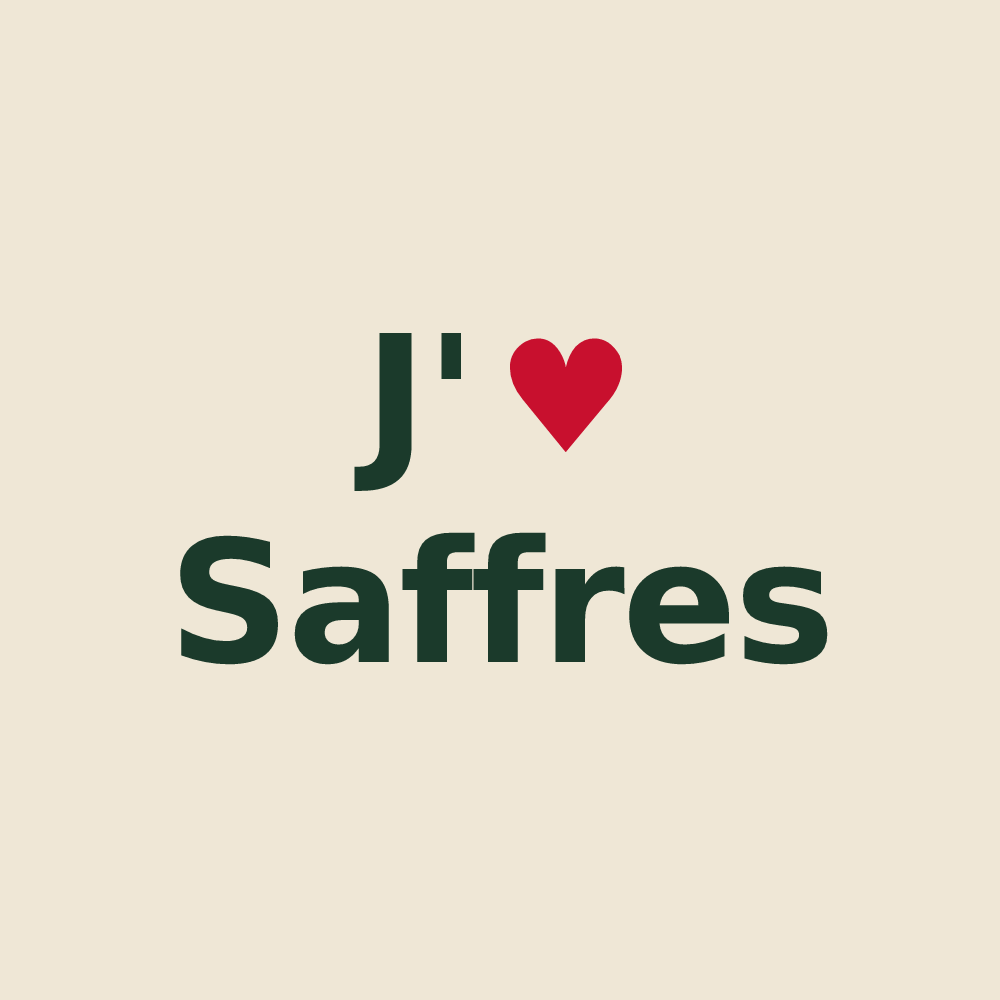 Tote bag personnalisé Saffres — design J'aime Saffres