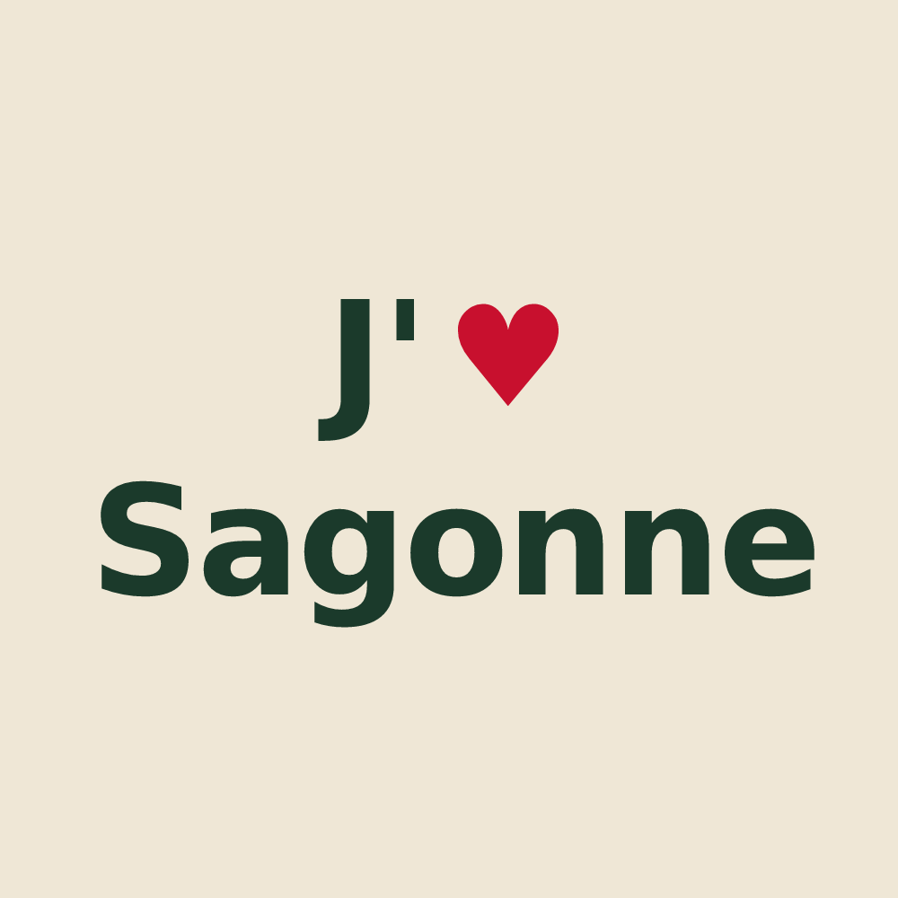 Tote bag personnalisé Sagonne — design J'aime Sagonne