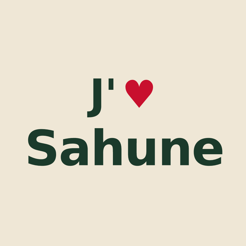 Tote bag personnalisé Sahune — design J'aime Sahune