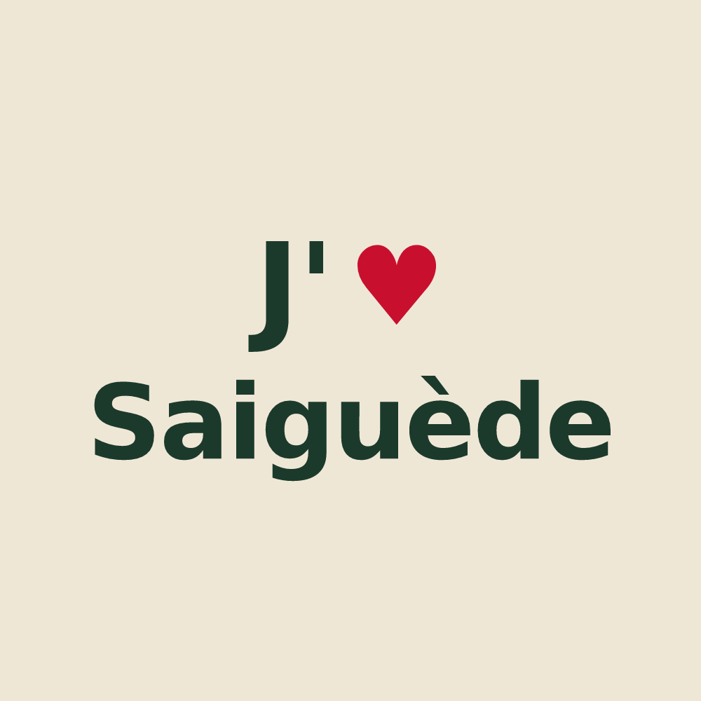 Tote bag personnalisé Saiguède — design J'aime Saiguède