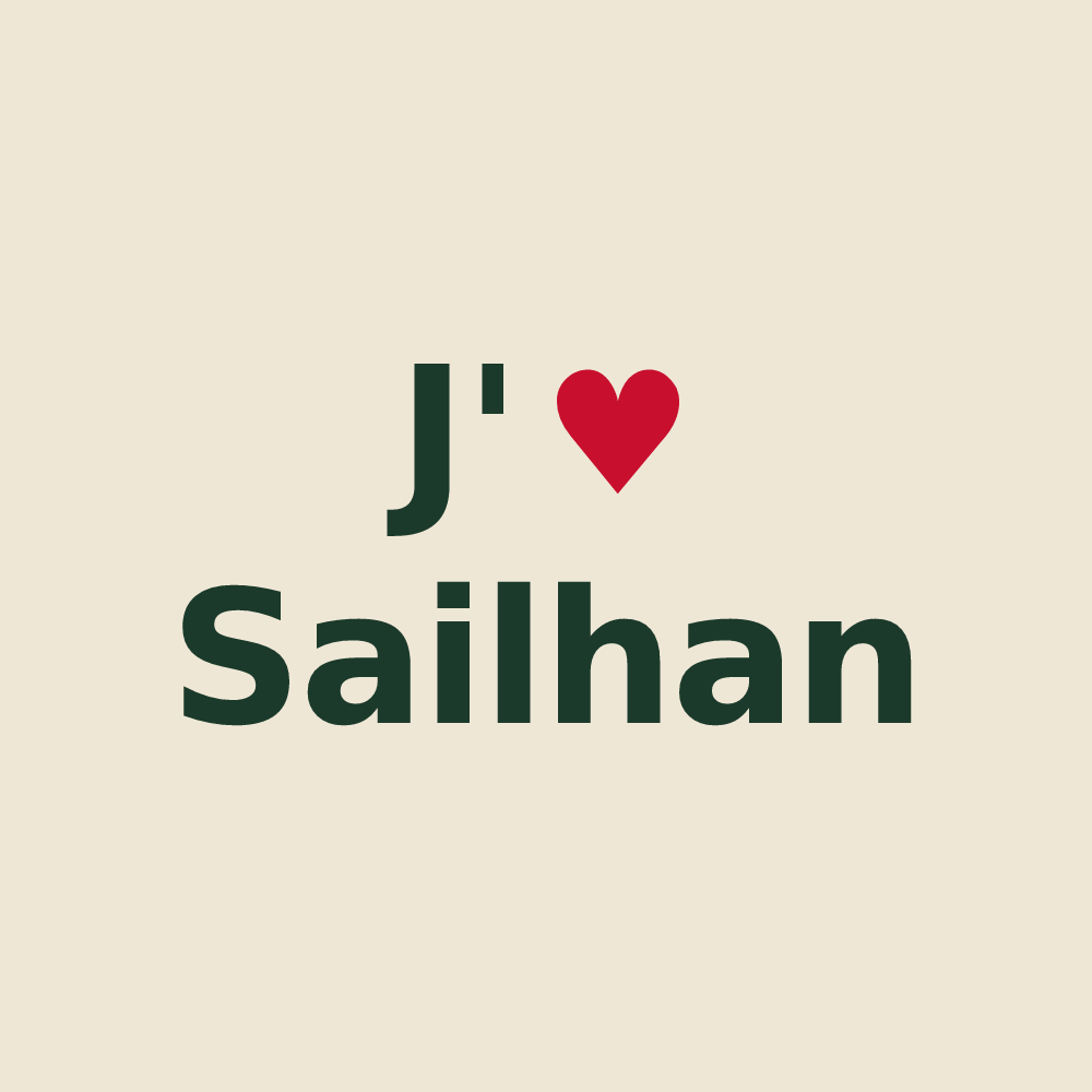 Tote bag personnalisé Sailhan — design J'aime Sailhan
