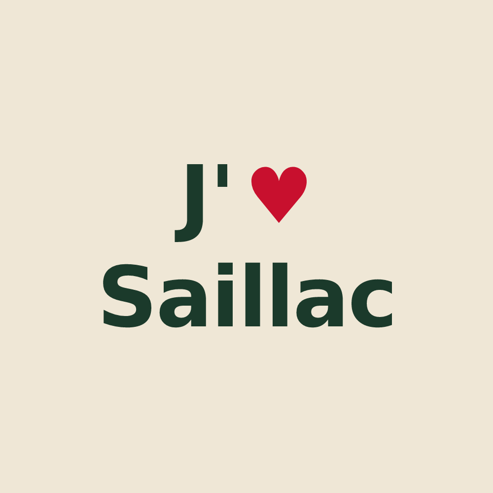 Tote bag personnalisé Saillac — design J'aime Saillac