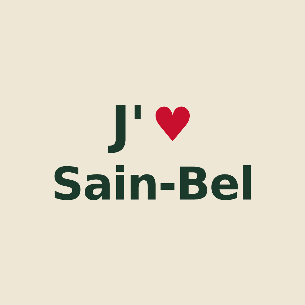 Tote bag personnalisé Sain-Bel — design J'aime Sain-Bel