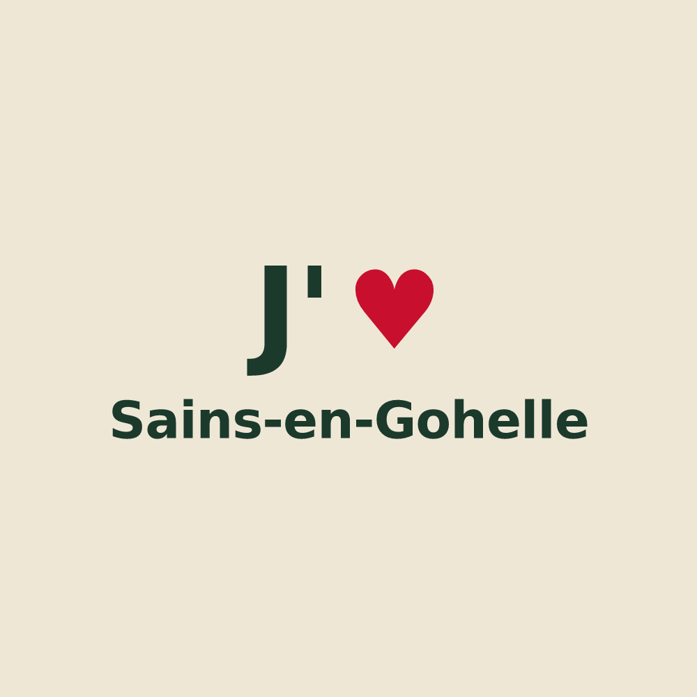 Tote bag personnalisé Sains-en-Gohelle — design J'aime Sains-en-Gohelle