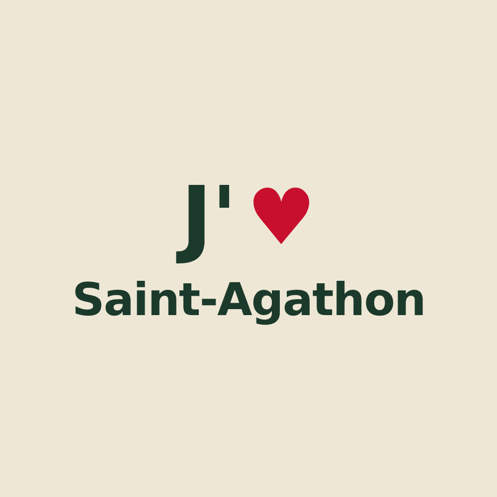 Tote bag personnalisé Saint-Agathon — design J'aime Saint-Agathon