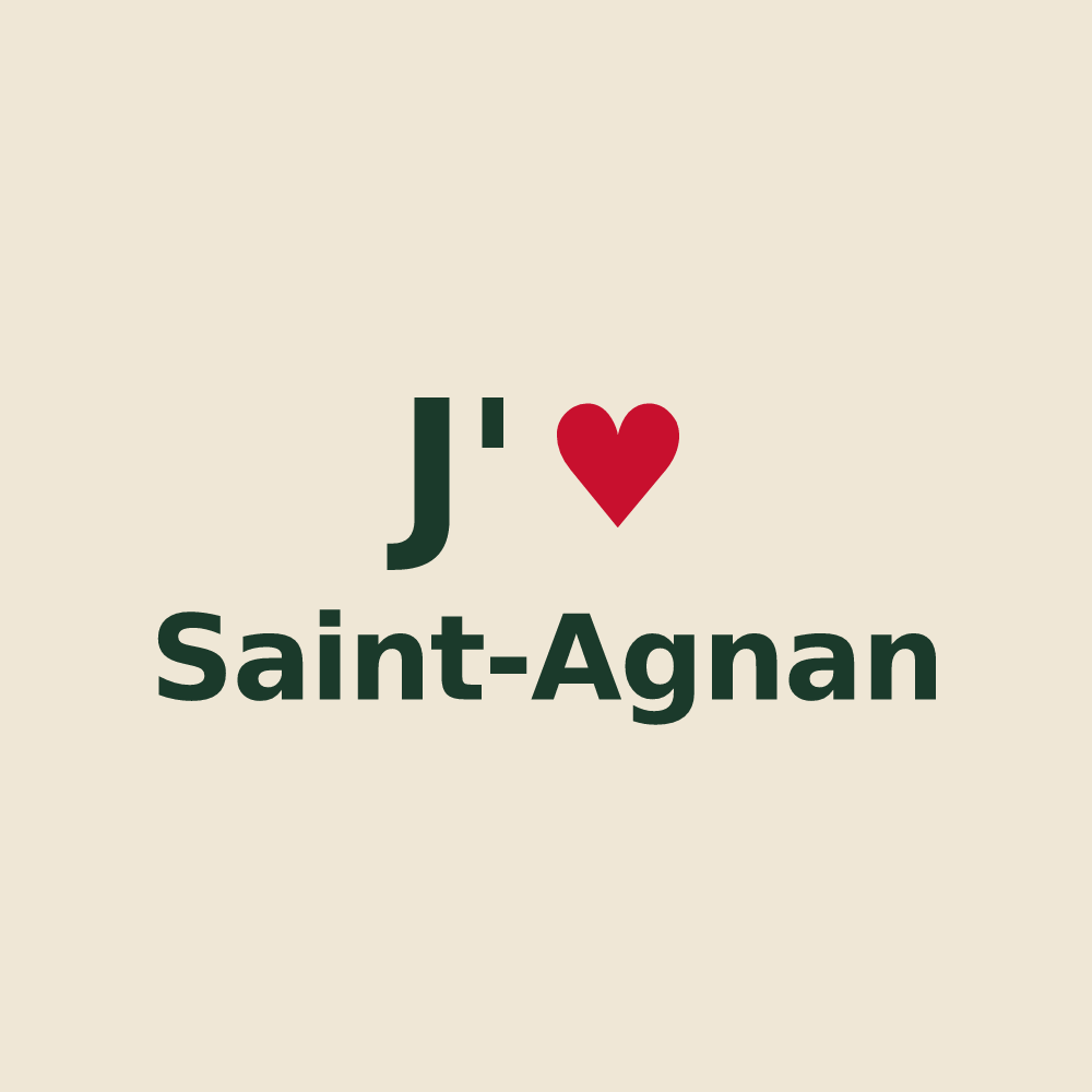 Tote bag personnalisé Saint-Agnan — design « J'aime Saint-Agnan » imprimé sur le tote bag