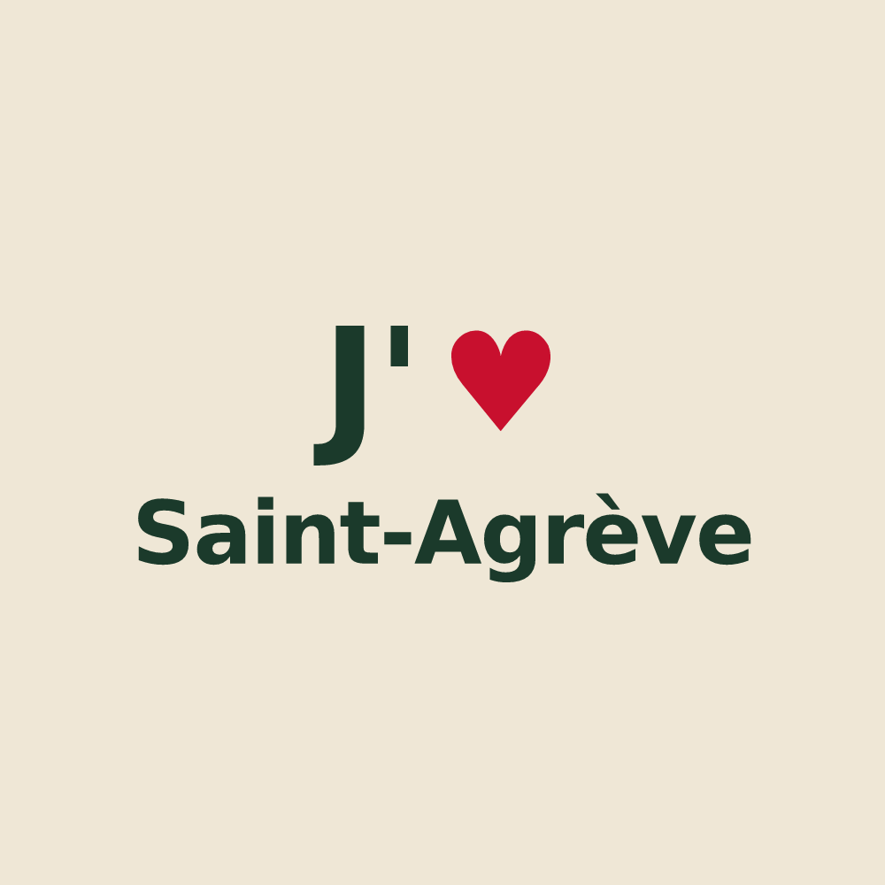 Tote bag personnalisé Saint-Agrève — design « J'aime Saint-Agrève » imprimé sur le tote bag